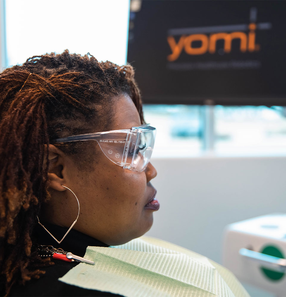 Dental implant patient waiting ot being procedure within dental practice